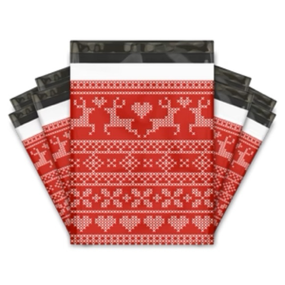 🆑  Ugly Christmas Sweater Designer Poly Mailers 10x13 Pack of 25 - Picture 2 of 2